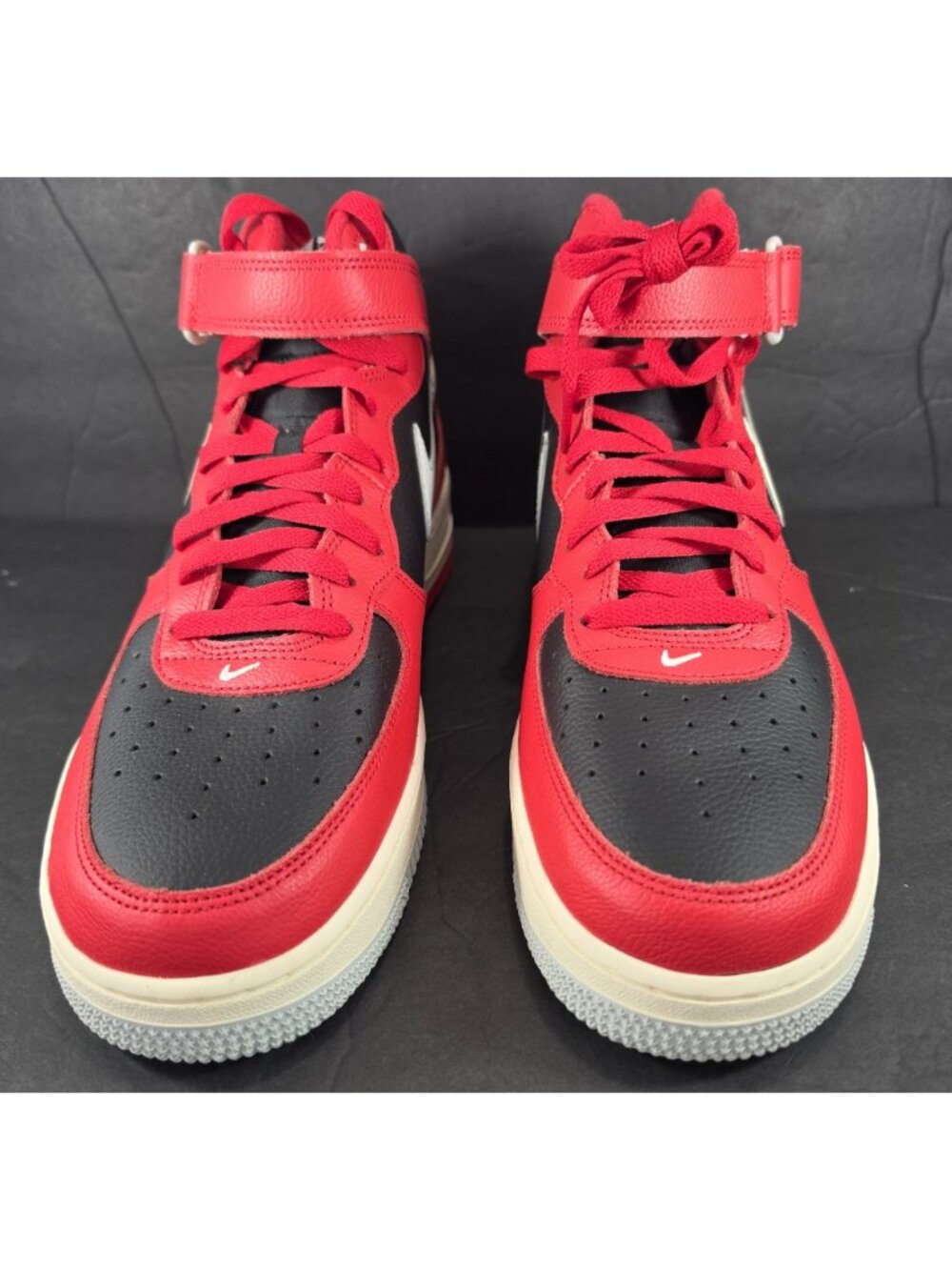 Nike Air Force 1 Mid 07 LV8 Split Red Black DZ2554-001 Men's Size 12 - Picture 2 of 15